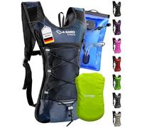SASMO Sports Mochila Running Ultraligera 6L 300g con Bolsa Hidratación 2L, Bolsillo Térmico y Funda Lluvia para Trail