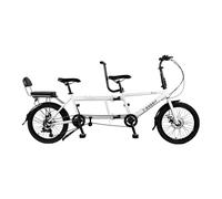 SASOKI Bicicleta tándem plegable para tres personas, material de acero alto carbono resistente al óxido, duradera, ideal para viajes familiares y paseos en pareja