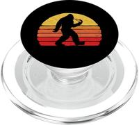 Sasquatch and Pizza! Funny Eating Bigfoot & 80s Sun Graphic PopSockets PopGrip para MagSafe