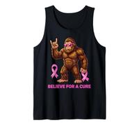 Sasquatch Believe for a Cure Fun Concientización sobre el cáncer de Mama Camiseta sin Mangas