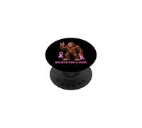 Sasquatch Believe for a Cure Fun Concientización sobre el cáncer de Mama PopSockets PopGrip Adhesivo