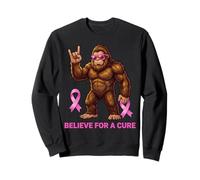 Sasquatch Believe for a Cure Fun Concientización sobre el cáncer de Mama Sudadera