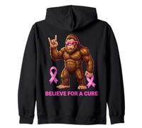 Sasquatch Believe for a Cure Fun Concientización sobre el cáncer de Mama Sudadera con Capucha