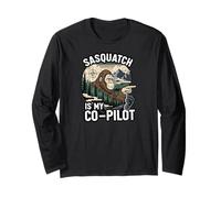 Sasquatch Co-Pilot Bigfoot Wilderness Adventure Design Manga Larga