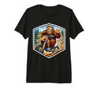 Sasquatch Dirt Bike Rider Motocross Amante de Las Motos de pie Grande Camiseta Premium