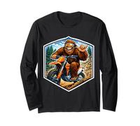 Sasquatch Dirt Bike Rider Motocross Amante de Las Motos de pie Grande Manga Larga