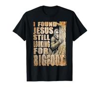 Sasquatch Encontrado Jesús Buscando Bigfoot Divertido Humor Camiseta