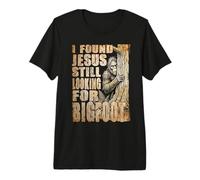 Sasquatch Encontrado Jesús Buscando Bigfoot Divertido Humor Camiseta Premium