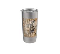 Sasquatch Encontrado Jesús Buscando Bigfoot Divertido Humor Vaso térmico de acero inoxidable de doble pared