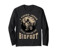 Sasquatch Encontrado Jesús Buscando Bigfoot Fe Cristiana Manga Larga
