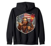 Sasquatch Esquí Big-Foot Shaka Esquiador Esquiador Americano USA Sudadera con Capucha