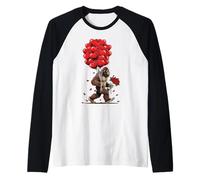 Sasquatch - Globos y Rosas románticas con Forma de corazón de San Valentín Camiseta Manga Raglan
