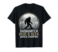 Sasquatch Hide & Seek Retro Vintage Bigfoot Men Women Funny Camiseta