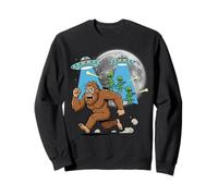 Sasquatch huyendo de alienígenas con diseño de Humor láser Sudadera