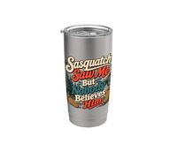 Sasquatch Saw Me Bigfoot Bosque Humor Vaso térmico de acero inoxidable de doble pared