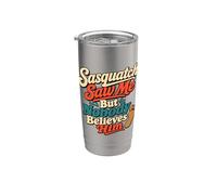 Sasquatch Saw Me Bigfoot Bosque Humor Vaso térmico de acero inoxidable de doble pared