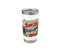 Sasquatch Saw Me Bigfoot Bosque Humor Vaso térmico de acero inoxidable de doble pared