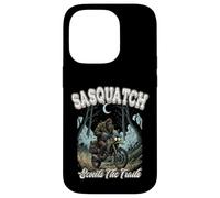 Sasquatch Scouts The Trails Funny Bigfoot Motocicleta de equitación Carcasa para iPhone 14 Pro