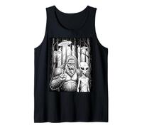 Sasquatch y Alien Peace Sign in The Forest Funny Meme Camiseta sin Mangas
