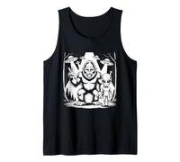 Sasquatch y Alien Peace Sign in The Forest Funny Meme Camiseta sin Mangas