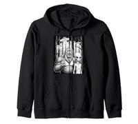 Sasquatch y Alien Peace Sign in The Forest Funny Meme Sudadera con Capucha