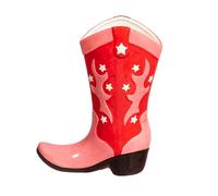 Sass & Belle Jarrón para botas de vaquero, rojo, inspirado en el oeste, divertido acento decorativo en forma de bota para flores secas o frescas, declaración audaz de decoración del hogar o idea de