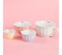 Sass & Belle Juego de 4 tazas medidoras retro pastel