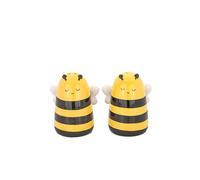 Sass & Belle Salero y pimentero de abeja - Bonito juego de sal y pimentero de cerámica para mesa de comedor, abeja perfecta como regalo y para decoración de cocina - Accesorios para el hogar y cocina