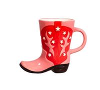 Sass & Belle Taza con forma de bota de vaquero, diseño rojo inspirado en el oeste, taza de té o café de 280 ml, divertida idea de regalo, coleccionable único para decoración de cocina, escritorio o