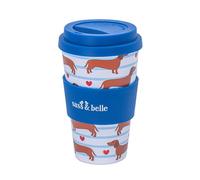 Sass & Belle Taza de café de viaje para perro salchicha
