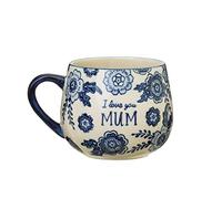Sass & Belle Blue Willow Mum Mug - I Love You Mum Floral Coffee Tea Mug Gift for