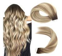 Sassina R3/8P613 - Extensiones de pelo humano Remy, 45 cm, suave, invisible, sin costuras, 50 g, 20 unidades