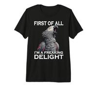 Sassy African Grey Parrot Sarcasmo Gracioso Loro pájaro Camiseta Premium