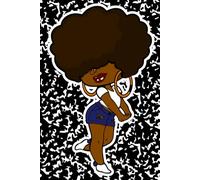 Sassy Afro Girl Blank Lined Notebook: Cute Composition-Style Writing Journal for Black Women