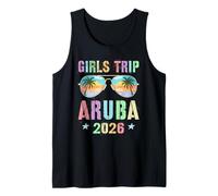 Sassy Girls Trip Aruba 2026 Vacay Natation Travel Matching Camiseta sin Mangas