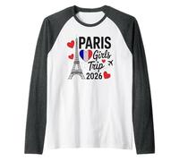 Sassy Paris Girls Trip 2026 Vacaciones Niños Reunión Coincidencia Camiseta Manga Raglan