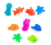 Sassy Snap and Squirt Sea Creatures 6 Months Set of 9 Sea Characters Includes Storage Bag with Two Large Suction Cups