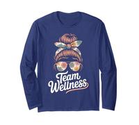 Sassy Team Wellness Fitness PT Enfermera Diva OT P.E Gimnasio Manga Larga