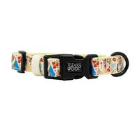 Sassy Woof Collar para Perro de la Princesa de Disney La Bella y la Bestia Bella - M, Ajustable, Duradero, cómodo y Elegante, Accesorios para Mascotas para Perros medianos - Producto Oficial