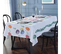 SASTYBALE Mantel de Pascua de poliéster con patrón Floral, a Prueba de derrames, Resistente a Las Arrugas, para Mesa de Cocina, Comedor (Rectangular/Rectangular, 52 x 70 Pulgadas (4-6 Asientos)