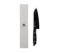 SASUGA Cuchillo Santoku japonés de 170 mm - Fabricado en Japón | Acero inoxidable con molibdeno-vanadio | Cuchillo de cocina multiusos para carne, pescado y verduras