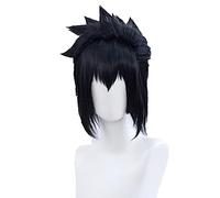 Sasuke Uchiha Cosplay Men Short Black Wig Cosplay Anime Cosplay Wig Heat Resistant Synthetic Wigs + Wig Cap