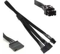 Sata Cables - Cable adaptador de alimentación SATA de 6 pines macho a 3 conectores hembra de 15 pines para algunos tipos de fuentes modulares Corsair de 20 pulgadas para la serie Corsair