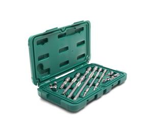 SATA Juego de accesorios de trinquete de 16 piezas de 1/4" y 3/8" | Adaptadores, barras de extensión y juntas universales - ST09545G