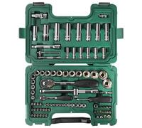 SATA ST09013SJ - Juego de 88 llaves de vaso métricas de 6 puntos con junta universal para un mejor acceso a sujetadores de difícil acceso