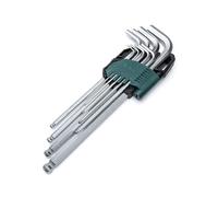 SATA ST09101ASJ Juego de Llaves Hexagonales de Punta Esférica Métrica de 9 Piezas con Brazo Extralargo, de 1,5 mm a 10 mm, Con Estructura de Acero de Aleación y Carrito de Almacenamiento