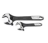 SATA ST47130 Juego de llaves ajustables de mordaza extra ancha de 152 mm y 254 mm con cuerpo de acero de aleación forjado y acabado cromado, 2 piezas