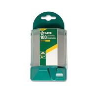 SATA ST93435A Cuchillas multiusos de acero SK2 extra afiladas con dispensador para cuchillo universal para cortar papel, 100 piezas