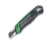 SATA ST93482 T-Series Navaja Multiusos de Hoja a Presión de 18 mm, con un Pargo de Hoja Incorporado, Funda de Hoja de Acero y un Agarre Suave Ergonómico Verde