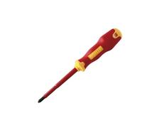 SATA VDE - Destornillador de cabeza Phillips #0 con mango VDE y hoja de acero S2 probado a 10.000 voltios, 0 x 2.36 pulgadas (60 mm) - ST61221SC